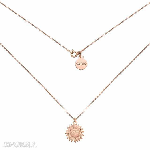 Naszyjnik ze słonecznikiem z różowego złota