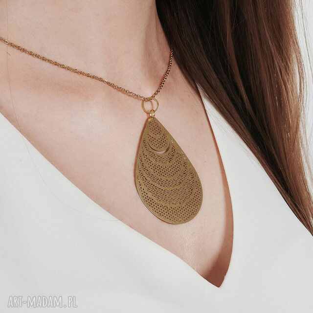 Duży wisior kropla z ażurowym wzorem Kaliope c986