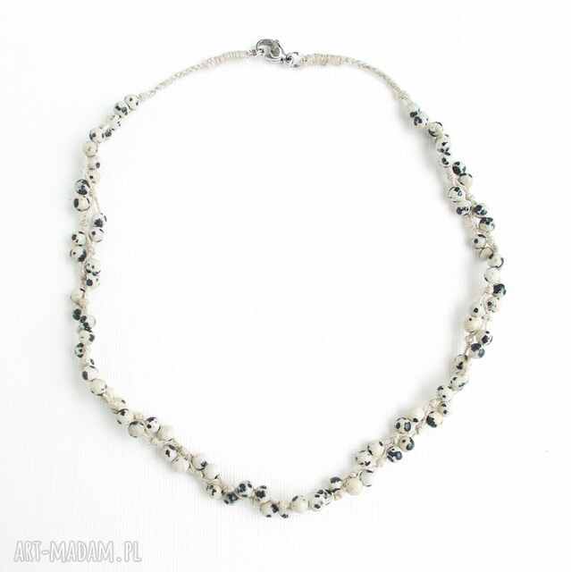 Jaspis dalmatyński Naszyjnik z zapięciem