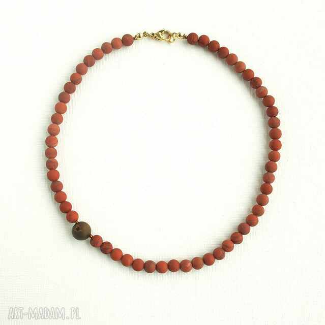 Agat z druzą i jaspis królewski Naszyjnik z detalem