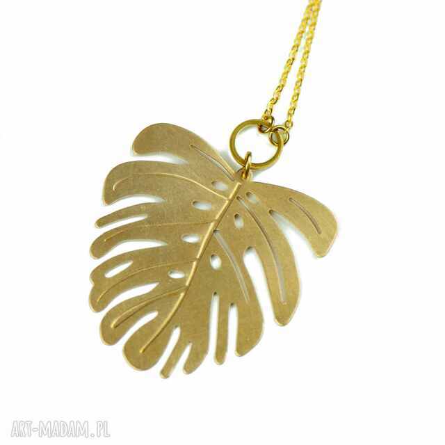 Naszyjnik z dużym liściem monstery Iaso c677