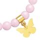 naszyjniki: Jasnoróżowa bransoletka pereł swarovski® crystal ze złotym motylkiem modna motylek