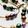 Naszyjnik w cudnych kolorach jesieni ze szklanych pereł z klasą prezent efektowny