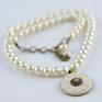 naszyjniki: z Pereł Ecru - Colorino - Romantyczny 2204 elegancja perły szyk