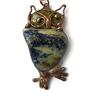 Naszyjnik: sowa z lazuli - wisior z lapisem kamienie naturalne
