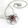 naszyjniki: Tiny pendant - czerwona mandala kwiat kobiecy