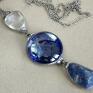 naszyjniki: chwost, z łańcuszkiem: kryształ i lapis lazuli - wisiorek długi amulet kobieta prezent dla niej