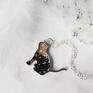 Srebrny naszyjnik z kotkiem bizuteria z kotem prezent dla kociary