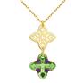 Sotho naszyjniki: złoty z rozetką i kryształem swarovski® crystal w kolorze zielonym