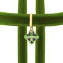 Sotho handmade oliwkowy choker z krzyżem swarovski zielony naszyjnik kryształ