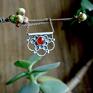 naszyjniki: Tiny pendant - czerwona mandala kwiat romantyczny