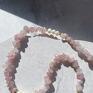 Ręcznie robiony choker z kamieni naturalnych • kwarc różowy perły stal chirurgiczna długość - ok 40cm. Naszyjnik