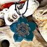 amulet naszyjniki ceramiczny wisiorek kwiat mandala naszyjnik