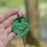 zielone z liściem topola osika - wisior z liścia pokrytego miedziana biżuteria prezent na dzień matki