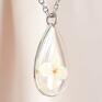Srebrny z prawdziwym Hortensja - naszyjnik - kwiatem