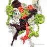 Estera Grabarczyk naszyjniki: kolorowy lniany z zielonymi agatami