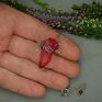 amulet naszyjnik minimalistyczny talizman czerwony kryształ wire wrapping