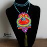 Mro Soutache handmade mega kolorowy letni naszyjnik