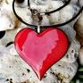 naszyjniki ceramiczne serce na rzemieniu jubilerskim - idealny art madam czerwone serduszko