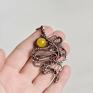 handmade naszyjnik miedziany serpent - z miedzi z żółtym pociecha jewelry