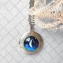 naszyjniki: artystyczny medalion ''moon'' oryginalny prezent z kiężycem