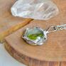 wisior w zieleni zielone jezioro - naszyjnik z wisiorem witrażowy nasyzjnik biżuteria ze szkła