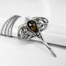 Pendulo srebrny naszyjnik z kwarcem dymnym - biżuteria na prezent wire wrapping