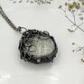 Queen anne's lace - naszyjnik z kwiatami - wire wrapping kwiaty w szkle