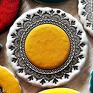 Żółty wisiorek vintage bohemian długi naszyjnik z ceramicznym okazały kolorowy