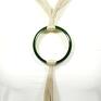 pmpb style naszyjniki: Naturalny naszyjnik lniany z zielenią - długi ze sznurka