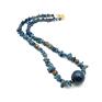 Niebiesko granatowy naszyjnik z kamieniami lapis lazuli Materiały: kula 14 mm, sieczka 4. Na urodziny