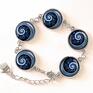 niebieska spirala - medalion z łańcuszkiem naszyjnik
