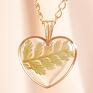 Złoty naszyjnik z liściem paproci Serce - paproć