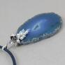 naszyjniki: Niebieski jadeit i srebro - wisior - agat perły plaster