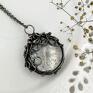 wire wrapping queen anne's lace - naszyjnik z kwiatami kwiaty w szkle na prezent