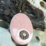 naszyjnik damski wisiorek różowy na łańcuszku w kolorze biżuteria ceramiczna