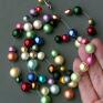 Multum na szyi Kolorowo naszyjnik eteryczny ze szklanych pereł miły Prezent ręcznie zrobiony perły