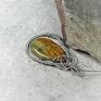 naszyjniki: Jaspis picasso - wire wrappe srebrna zawieszka