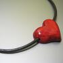 czerwone celebrytka oryginalny ceramiczny naszyjnik wykonany z ręcznie formowanego serce biżuteria