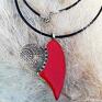 naszyjniki na prezent czerwony z wisiorkiem sercem asymetryczne biżuteria dzień mamy
