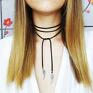 Czarny Choker - Silver Wing naszyjniki elegancki