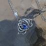 niebieskie naszyjniki biżuteria medytacyjna srebrny naszyjnik kwiat lotosu z cyrkonią lotos