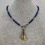 Irart z lapis lazuli z pirytem - kobiecy 516 srebro oksydowane naszyjnik z zawieszką