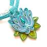 nietypowe naszyjniki niebieska lilia sutasz soutache beading kwiat