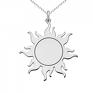 ręcznie zrobione modny długi srebrny naszyjnik ze słońcem słońce