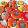 taliznan pomarańczowy wisior vintage długi naszyjnik amulet ceramiczna biżuteria