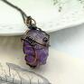 naszyjniki wisior z miedzi ametyst w wisiorem w stylu wire wrapping