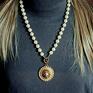 oryginalny biżuteria ślubna i medalion z lwem w naszyjniku handmade, może na perły