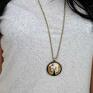 naszyjniki: Wiktoriański paw - Duży medalion z łańcuszkiem - prezent vintage