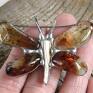 ważka wisiorek motyl naszyjniki pomarańczowe cytrynowa cytryn amulet kamień